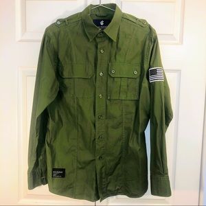 Army Green Rocawear Long Sleeve Shirt Small